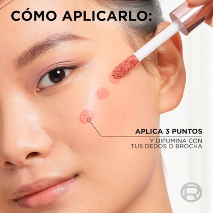 Lumi liquid blush, rubor liquido radiante L'Oréal Paris aplicación