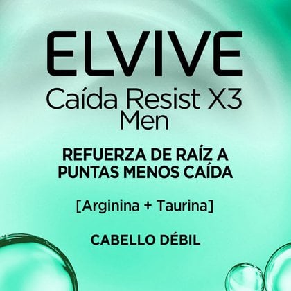 L'Oréal Paris shampoo Caída Resist x3 men de Elvive claim