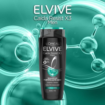 L'Oréal Paris shampoo Caída Resist x3 men de Elvive franquicia