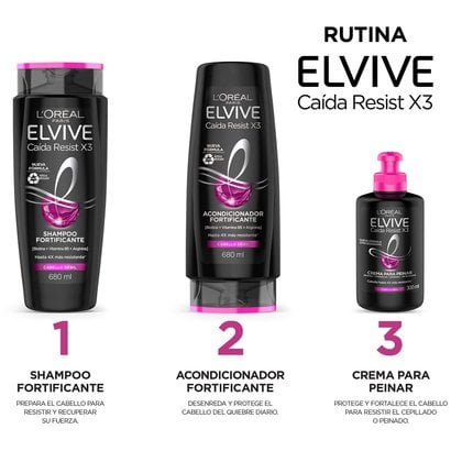L'Oréal Paris acondicionador Caída Resist x3 de Elvive rutina