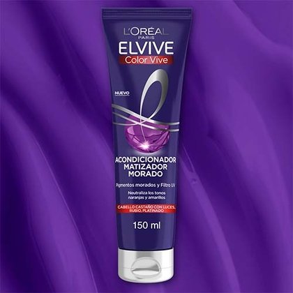 Elvive Color Vive Matizador Morado acondicionador rutina