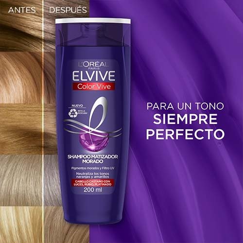 Shampoo Color Vive Matizador Morado de Elvive | L'Oréal Paris