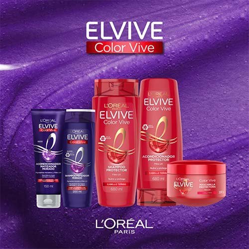 Shampoo Color Vive Matizador Morado de Elvive L'Oréal Paris
