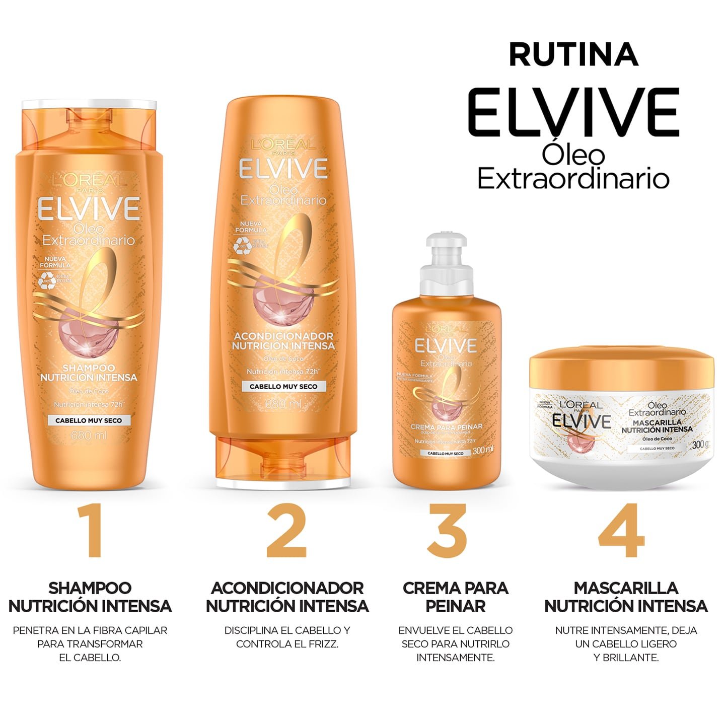 Shampoo nutrición intensa Elvive óleo extraordinario L'Oréal