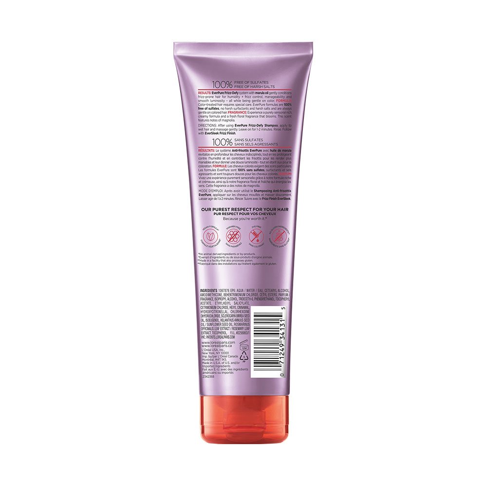 Loreal EverPure Frizz-Defy Shampoo atrás