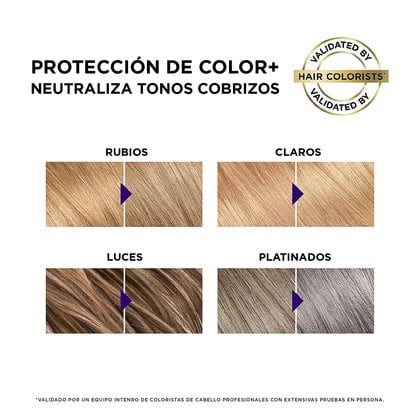 Acondicionador morado de Ever Pure Purple de L'Oréal Paris antes y después