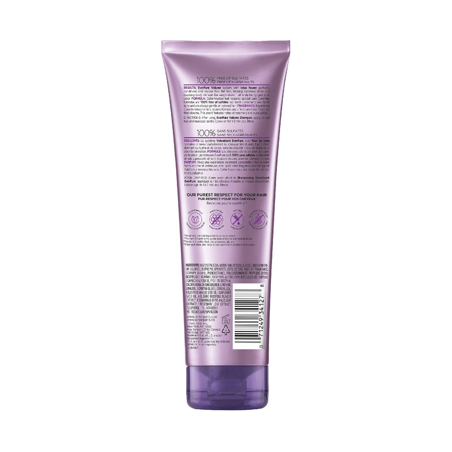 Acondicionador de Ever Pure Volume de  L'Oréal Paris atrás
