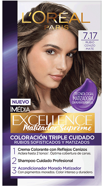 IMÉDIA EXCELLENCE CREME tinte Matizador Supreme 7.17 Rubio Cenizo Mate