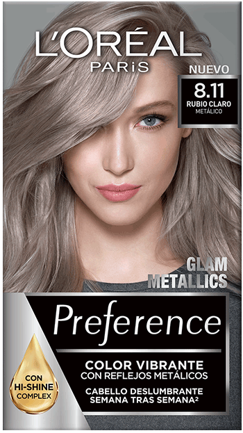 Tinte para cabello Preference 8.11 Rubio Claro Metálico