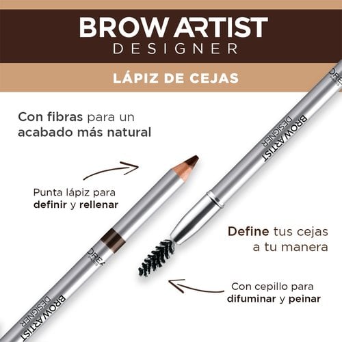 brow artist designer lapiz de cejas beneficios cafe oscuro