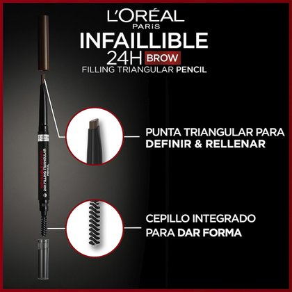 loreal paris infallible brow xpert lapiz para cejas con cepillo tono 5 light brunette función