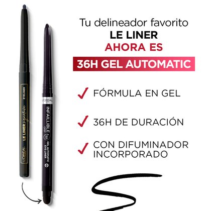 Infallible Grip Gel Delineador de ojos beneficios Brown Demin