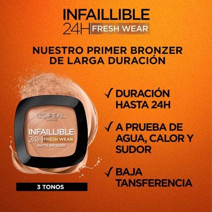 Infallible Bronzer Tono 300 Light Medium Polvo Loreal Paris Beneficios