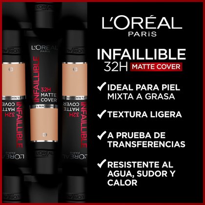 Loreal Paris Infallible 32h Matte Cover 145 Warm Beneficios