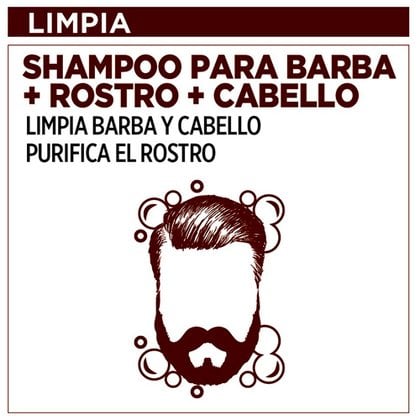 Shampoo 3 en 1: Barba, Rostro y Cabello Barber Expert Acción