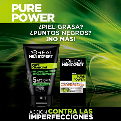 Limpiador Facial Anti-Imperfecciones Pure Power Men Expert Beneficio