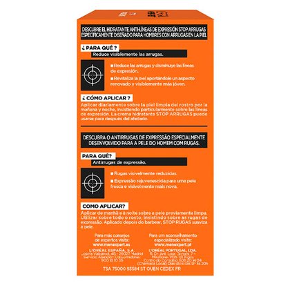 Crema Humectante Anti-Lineas de Expresión Stop Arrugas Men Expert Detrás