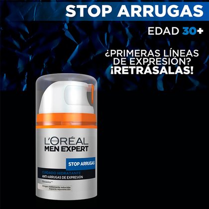 Crema Humectante Anti-Lineas de Expresión Stop Arrugas Men Expert Beneficio
