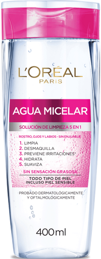 Agua Micelar Para Todo Tipo de Piel 400ml L'Oréal Paris Packshot