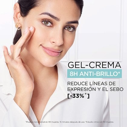 Gel crema anti brillo reduce sebo y líneas de expresión