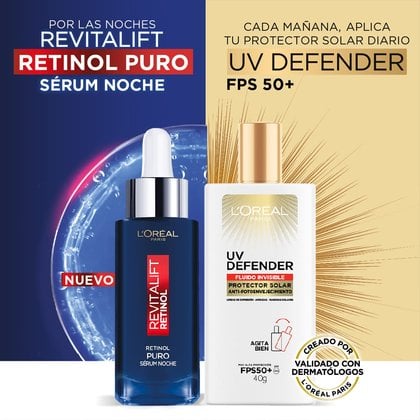 SUM NOCHE REVITALIFT RETINOL PURO Y PROTECTOR SOLAR DIARIO UV DEFENDER